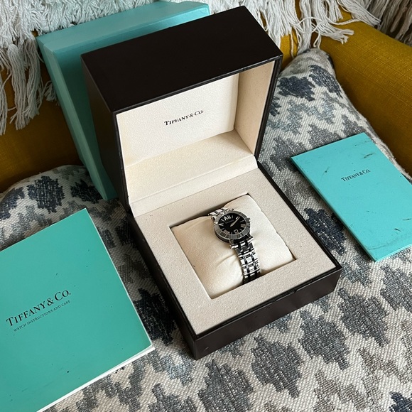 Tiffany & Co. Accessories - Tiffany & Co Watch Atlas Z1300.11.11a10a00a Quartz Stainless Steel Silver Black